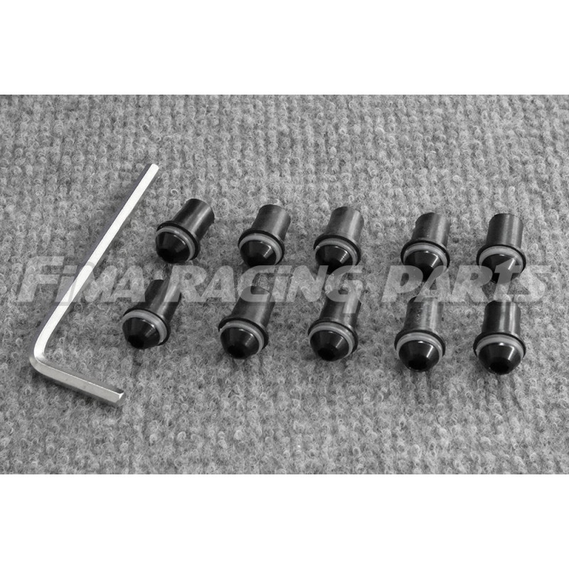 10 Schrauben für Verkleidungsscheibe schwarz inkl Imbus