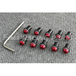 10 Schrauben für Verkleidungsscheibe rot inkl Imbus