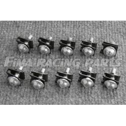 10 M6 Schrauben mit Clips und Mutter silber