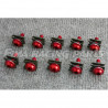 10 M6 Schrauben mit Clips und Mutter rot