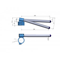 Ø 50mm hochgelegte verstellbare Stummellenker PPTuning Honda schwarz/silber