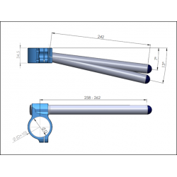 Ø 50 mm mango ajustable pendiente muteker ptunening negro