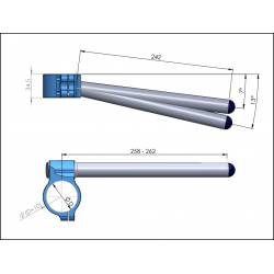 Ø 55 mm adjustable handle inclination Stummellenker PPTuning BMW black/silver