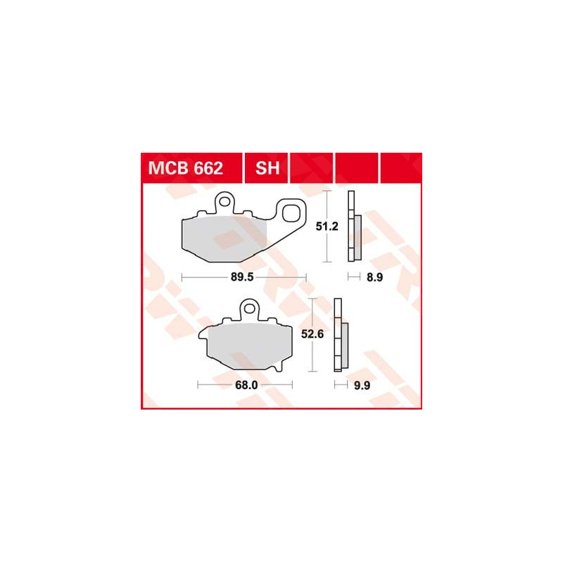 Bremsbelag hinten MCB 662SH TRW Lucas Kawasaki
