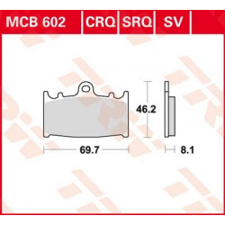 Bremsbelag vorne MCB 602SRQ TRW Lucas Suzuki