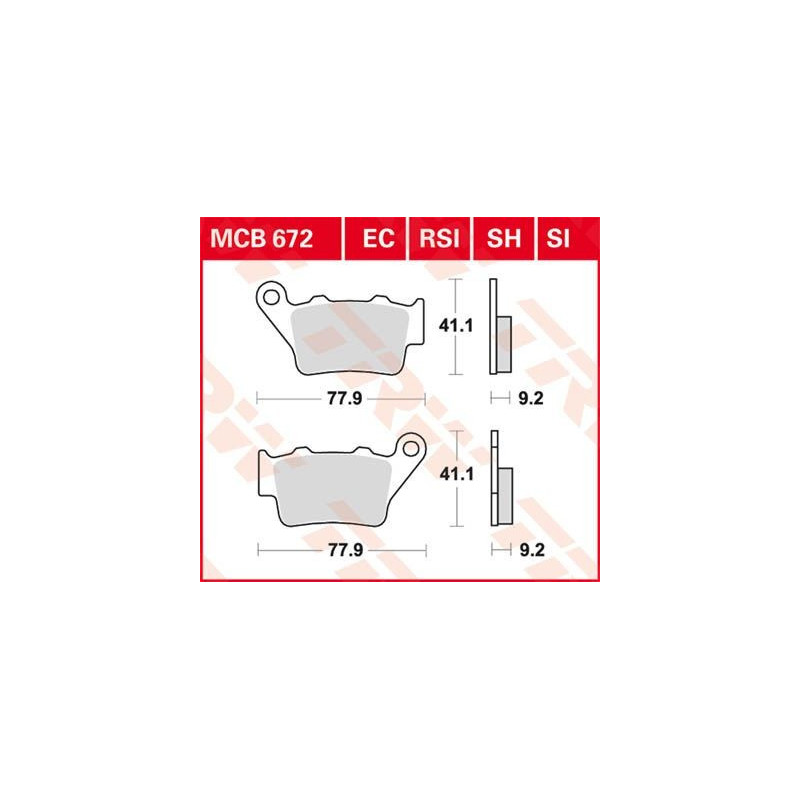 12- Bremsbelag hinten MCB 672SH TRW Lucas Triumph