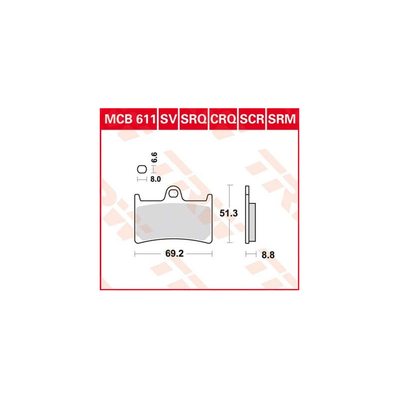 Bremsbelag vorne MCB 611CRQ TRW Lucas Yamaha