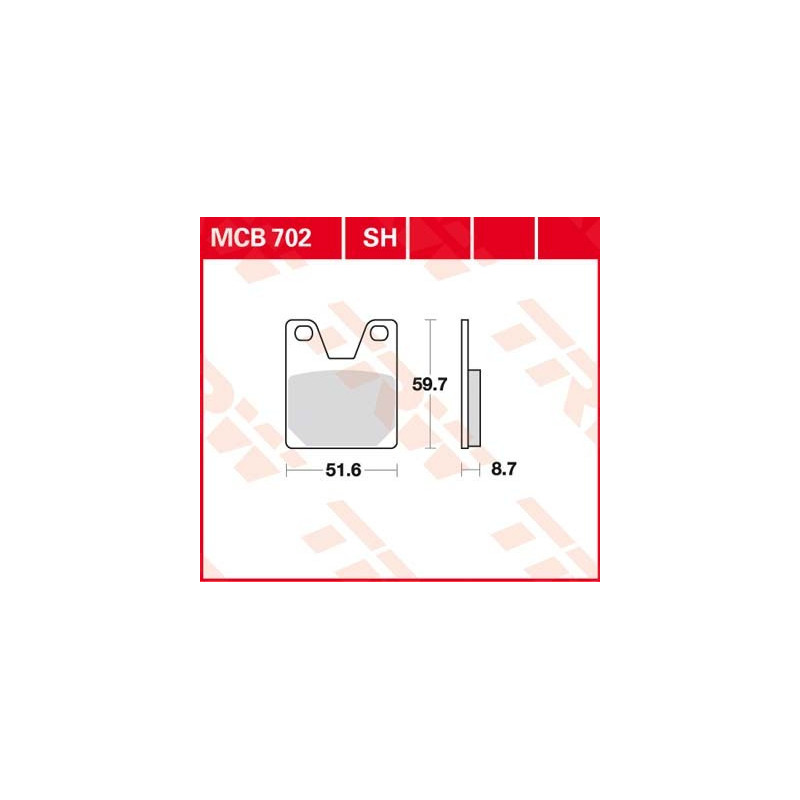 Bremsbelag hinten MCB 702SH TRW Lucas Yamaha
